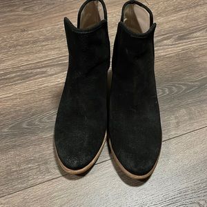 Black suede booties